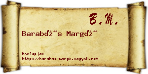 Barabás Margó névjegykártya